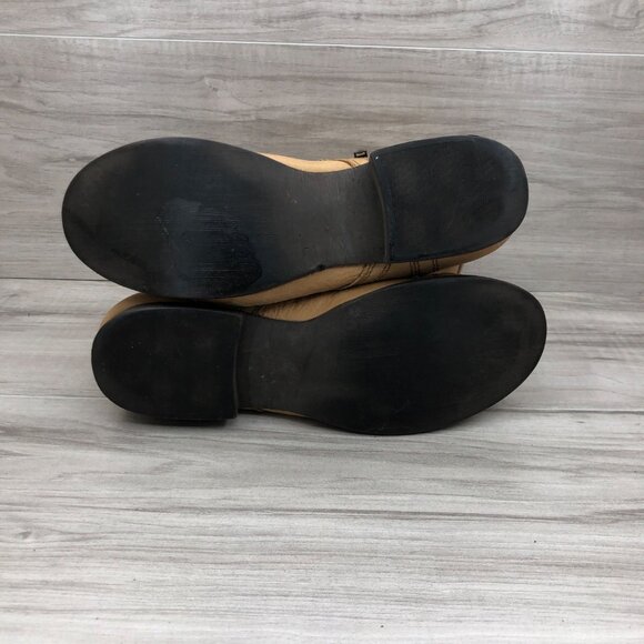 Zigi Soho Combat Boots Women's 8 Punisher Tan Leather Zip Lace Up - Picture 9 of 11